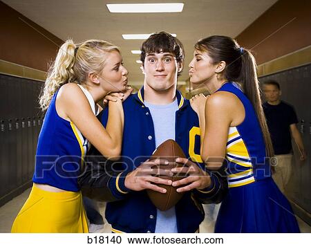 Two female and one male High School Students. View Large Photo Image Stock Image - Two female and one male High School Students.. Fotosearch