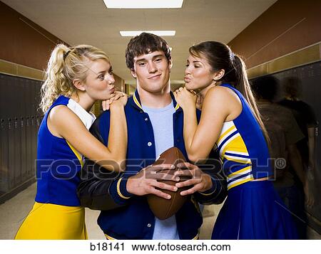 Two female and one male High School Students. View Large Photo Image Stock Image - Two female and one male High School Students.. Fotosearch