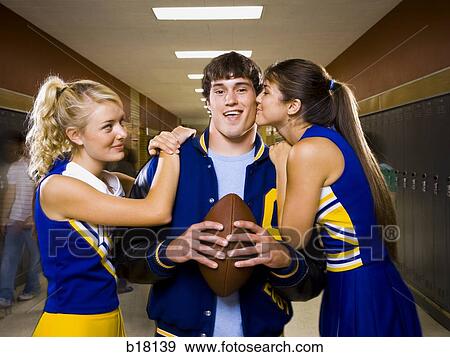 Two female and one male High School Students. View Large Photo Image Stock Photo - Two female and one male High School Students.. Fotosearch
