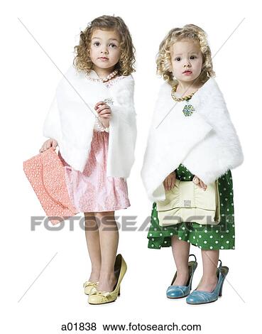 two girls playing dress up View Large Photo Image Stock Photo - two girls playing dress up. Fotosearch