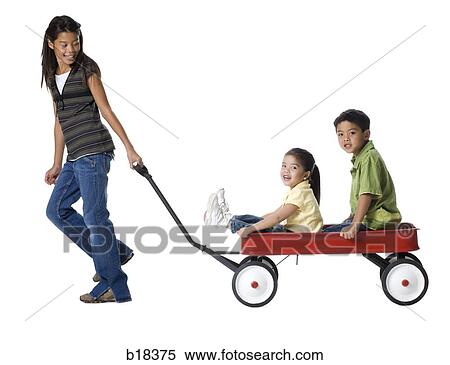 Two sisters and a brother in a wagon. View Large Photo Image Stock Photography - Two sisters and a brother in a wagon.. Fotosearch