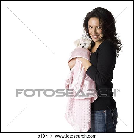 woman and puppy View Large Photo Image Stock Photo - woman and puppy. Fotosearch
