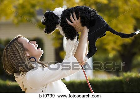 woman and puppy View Large Photo Image Stock Photo - woman and puppy. Fotosearch