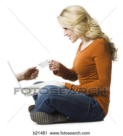 woman buying online View Large Photo Image Stock Image - woman buying online. Fotosearch