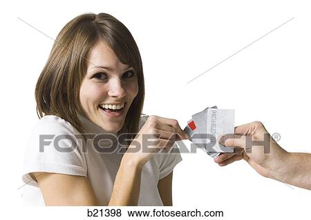 woman choosing a credit card View Large Photo Image Stock Photo - woman choosing a credit card. Fotosearch