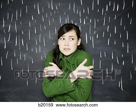 woman in a chalkboard rainstorm View Large Photo Image Stock Photo - woman in a chalkboard rainstorm. Fotosearch