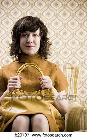 Stock Photo - woman in a retro outfit. Fotosearch