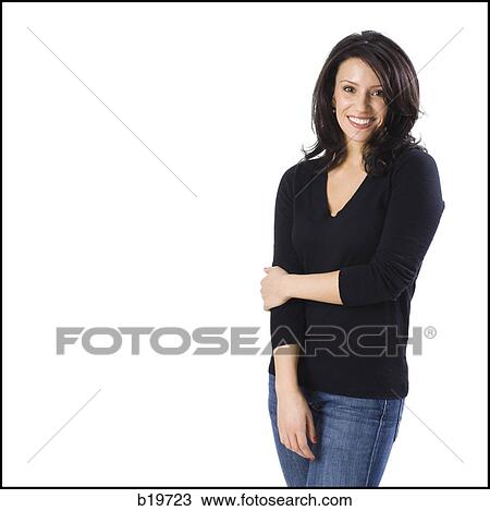 Stock Image - woman looking at camera. Fotosearch