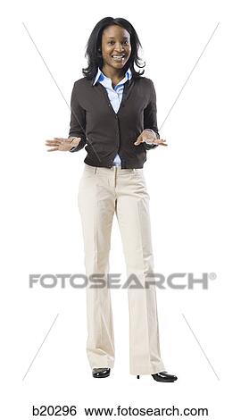 Stock Photograph - woman looking at camera. Fotosearch