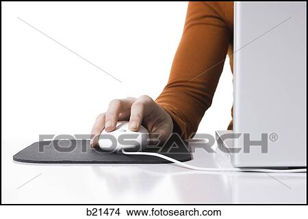 Picture - woman on a computer. Fotosearch