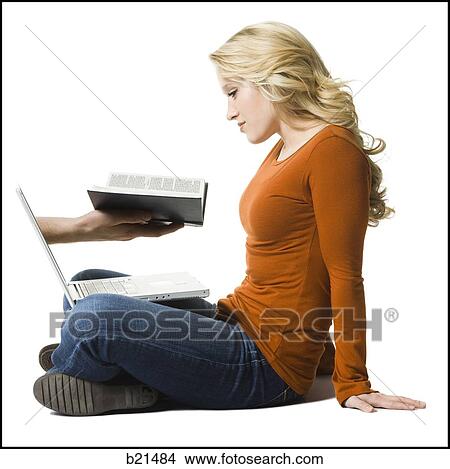 woman reading on a computer View Large Photo Image Picture - woman reading on a computer. Fotosearch