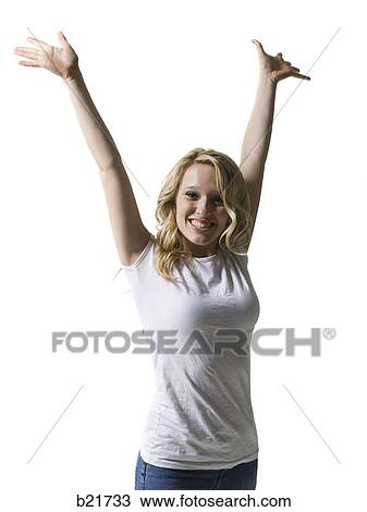 woman with arms outstretched View Large Photo Image Stock Image - woman with arms outstretched. Fotosearch