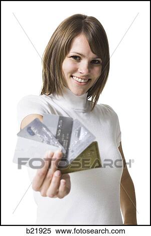 woman with credit cards View Large Photo Image Stock Photography - woman with credit cards. Fotosearch