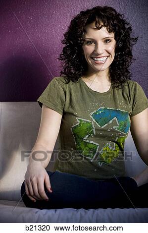 woman with curly brown hair View Large Photo Image Stock Image - woman with curly brown hair. Fotosearch