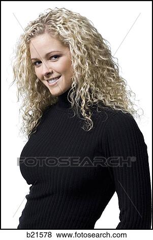woman with curly hair View Large Photo Image Stock Photo - woman with curly hair. Fotosearch