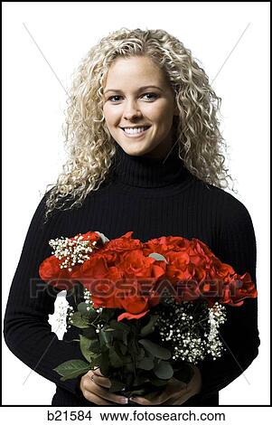 woman with roses View Large Photo Image Picture - woman with roses. Fotosearch