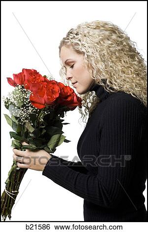 woman with roses View Large Photo Image Stock Photograph - woman with roses. Fotosearch