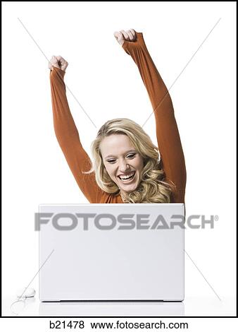 woman working on a laptop View Large Photo Image Stock Photo - woman working on a laptop. Fotosearch