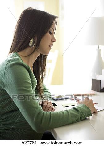 woman writing View Large Photo Image Stock Image - woman writing. Fotosearch