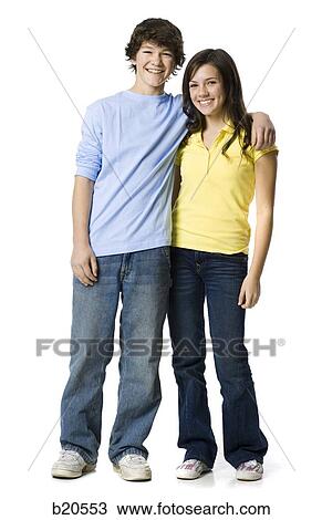 young couple with their arms around one another View Large Photo Image Stock Image - young couple with their arms around one another. Fotosearch