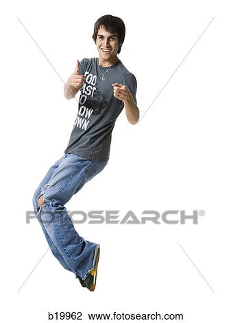 Stock Image - young man dancing. Fotosearch