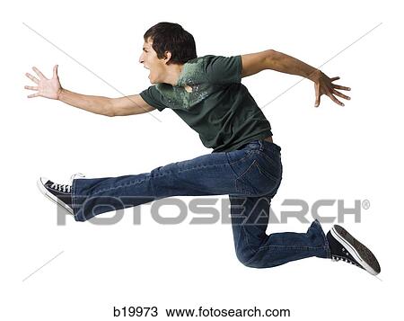 Stock Image - young man dancing. Fotosearch
