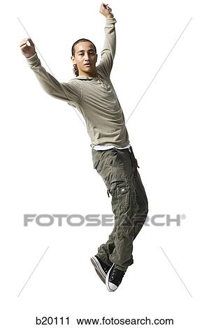 Stock Image - young man dancing. Fotosearch
