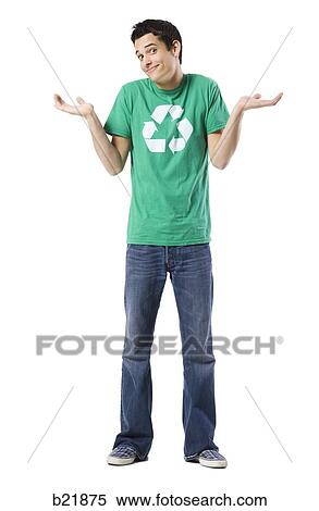 young man in a recycling t-shirt View Large Photo Image Stock Photography - young man in a recycling t-shirt. Fotosearch