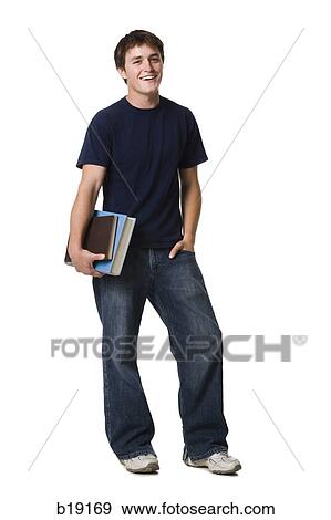 young man with school books. View Large Photo Image Stock Photo - young man with school books.. Fotosearch