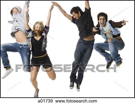 young people jumping in the air View Large Photo Image Stock Photo - young people jumping in the air. Fotosearch