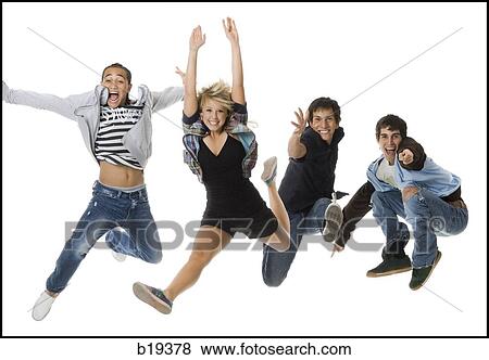 young people jumping in the air View Large Photo Image Stock Photo - young people jumping in the air. Fotosearch