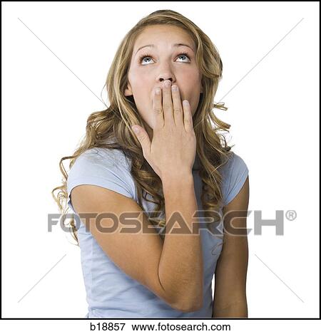 young woman in a gray shirt. View Large Photo Image Stock Photo - young woman in a gray shirt.. Fotosearch