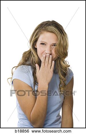 young woman in a gray shirt. View Large Photo Image Stock Photograph - young woman in a gray shirt.. Fotosearch