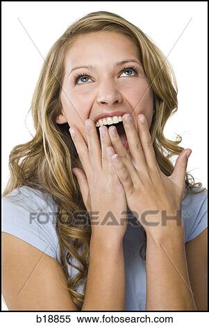 young woman in a gray shirt. View Large Photo Image Stock Photography - young woman in a gray shirt.. Fotosearch