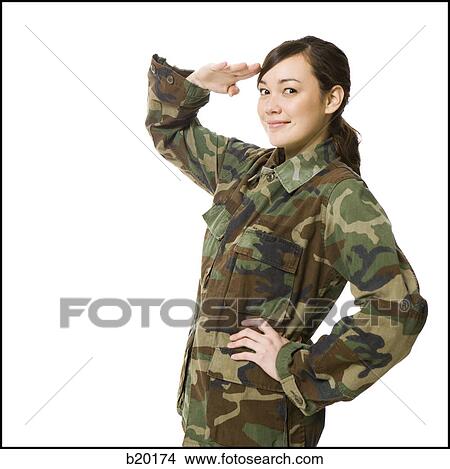 young woman in camouflage View Large Photo Image Picture - young woman in camouflage. Fotosearch