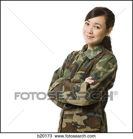 young woman in camouflage View Large Photo Image Stock Image - young woman in camouflage. Fotosearch