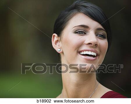 young woman smiling. View Large Photo Image Stock Image - young woman smiling.. Fotosearch