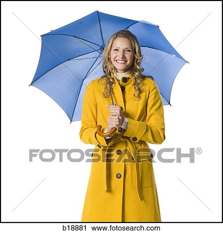 Young woman with an umbrella. View Large Photo Image Stock Image - Young woman with an umbrella.. Fotosearch