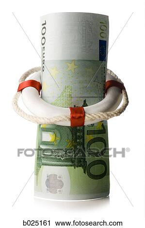 100 euro note in a life preserver View Large Photo Image Stock Image - 100 euro note in a life preserver. Fotosearch