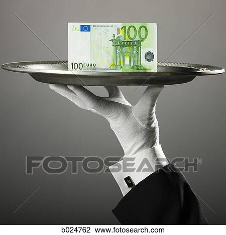 100 euro note on a platter View Large Photo Image Stock Image - 100 euro note on a platter. Fotosearch