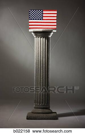American flag on a pedestal View Large Photo Image Stock Photo - American flag on a pedestal. Fotosearch
