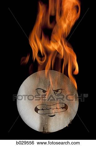 angry face on fire View Large Photo Image Stock Photograph - angry face on fire. Fotosearch