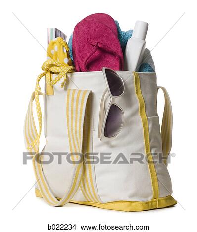 beach tote full of gear View Large Photo Image Picture - beach tote full of gear. Fotosearch