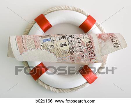 british pound in a life preserver View Large Photo Image Stock Photograph - british pound in a life preserver. Fotosearch