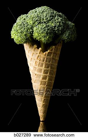 broccoli in a waffle ice cream cone View Large Photo Image Stock Photo - broccoli in a waffle ice cream cone. Fotosearch