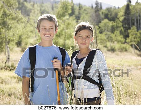 brother and sister hiking View Large Photo Image Stock Photograph - brother and sister hiking. Fotosearch