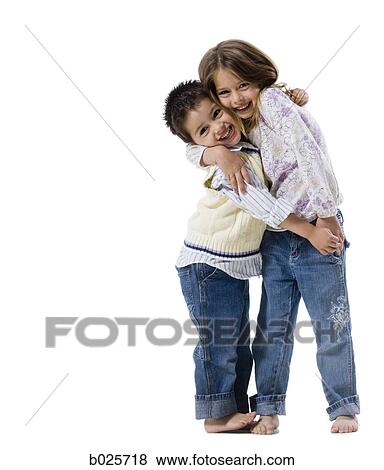 brother and sister hugging View Large Photo Image Stock Photo - brother and sister hugging. Fotosearch