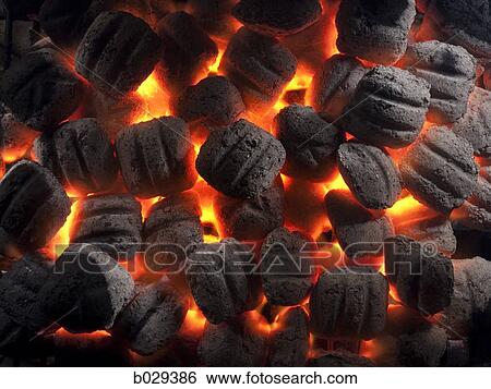 Stock Photograph - burning coals. Fotosearch