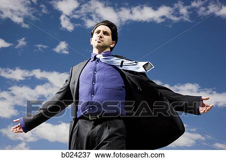 Stock Photo - businessman with arms outstretched. Fotosearch