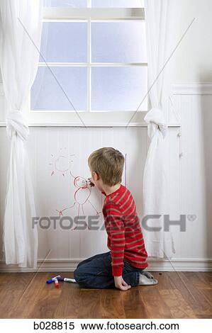 child drawing on the wall View Large Photo Image Stock Photography - child drawing on the wall. Fotosearch